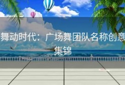 舞动时代：广场舞团队名称创意集锦