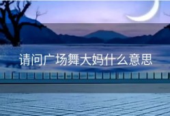请问广场舞大妈什么意思