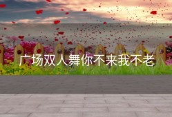 广场双人舞你不来我不老
