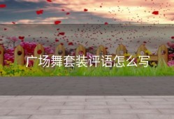 广场舞套装评语怎么写