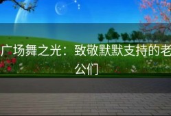 广场舞之光：致敬默默支持的老公们