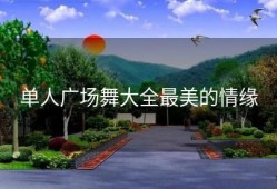 单人广场舞大全最美的情缘