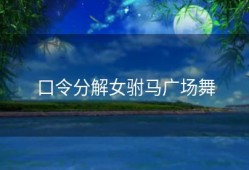 口令分解女驸马广场舞