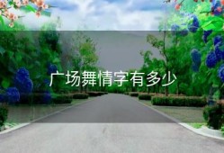 广场舞情字有多少
