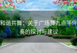 和谐共舞：关于广场舞九点半伴奏的探讨与建议