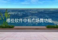 哪些软件中有广场舞功能