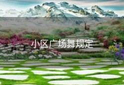 小区广场舞规定