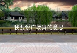 我要说广场舞的意思