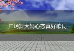 广场舞大妈心态真好歌词