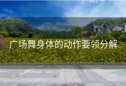 广场舞身体的动作要领分解