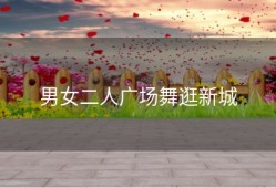 男女二人广场舞逛新城