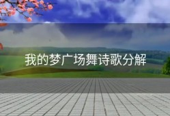 我的梦广场舞诗歌分解