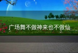 广场舞不做神来也不做仙