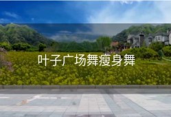 叶子广场舞瘦身舞