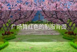 广场舞红色的制服背面