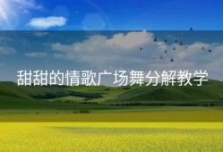 甜甜的情歌广场舞分解教学