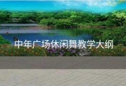 中年广场休闲舞教学大纲