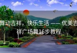 舞动吉祥，快乐生活 —— 优美吉祥广场舞16步教程
