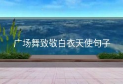 广场舞致敬白衣天使句子