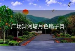 广场舞河塘月色扇子舞