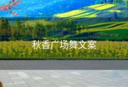 秋香广场舞文案