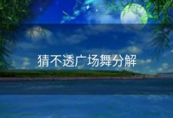 猜不透广场舞分解