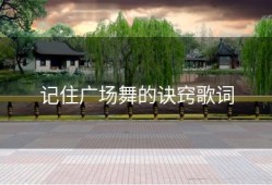 记住广场舞的诀窍歌词