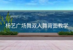 杨艺广场舞双人舞背面教学