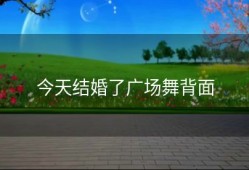 今天结婚了广场舞背面