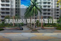 漂亮姑娘在草原广场舞背面