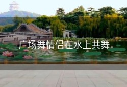 广场舞情侣在水上共舞